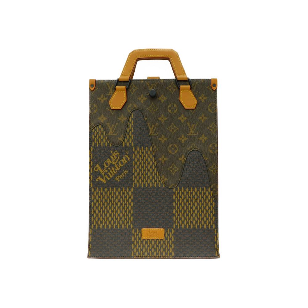 LOUIS VUITTON NIGO Collaboration Tote Handbag Canvas Damier Ebene Brown Giant